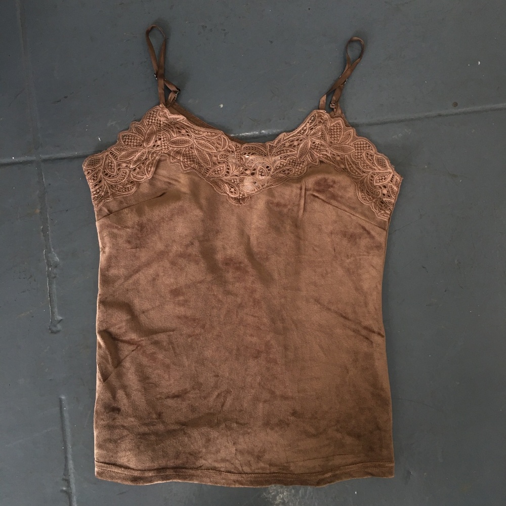 Sara Boo brown velvet tank top